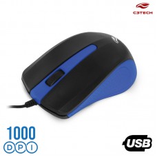 Mouse USB 1000Dpi MS-20BL C3 Tech - Azul