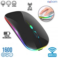 Mouse sem Fio Recarregável Modo Duplo MS-S350L Exbom - Preto
