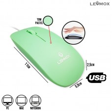 Mouse com Fio USB Tom Pastel LEY-1564 Lehmox- Verde