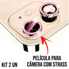 Película de Câmera Strass iPhone 11/12/12 Mini - Rosê