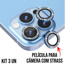Película de Câmera Strass iPhone 11 Pro/11 Pro Max/12 Pro - Azul
