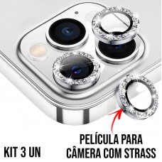 Película de Câmera Strass iPhone 11 Pro/11 Pro Max/12 Pro - Prata
