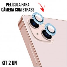 Película de Câmera Strass iPhone 13/13 Mini - Azul