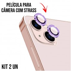 Película de Câmera Strass iPhone 15 e 15 Plus - Lilás