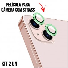 Película de Câmera Strass iPhone 15 e 15 Plus - Verde