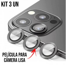 Película de Câmera Lisa iPhone 11 Pro/11 Pro Max/12 Pro - Chumbo