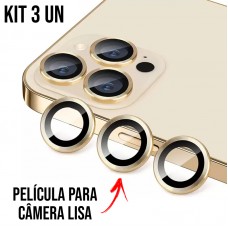 Película de Câmera Lisa iPhone 11 Pro/11 Pro Max/12 Pro - Dourada
