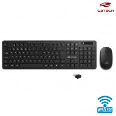 Kit Teclado + Mouse sem Fio K-W20BK C3 Tech - Preto