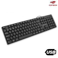 Teclado com Fio USB Multimídia KB-M10BK C3 Tech - Preto
