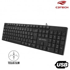 Teclado com Fio Multimídia USB KB-M11BK C3 Tech - Preto