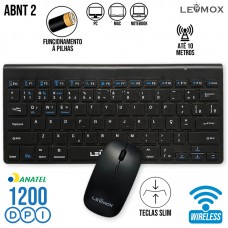 Kit Teclado + Mouse sem Fio LEY-177 Lehmox - Preto