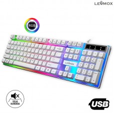 Teclado Gamer USB RGB LEY-2085 Lehmox - Branco