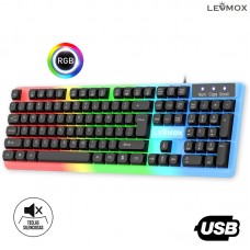 Teclado Gamer USB RGB LEY-2088 Lehmox - Preto