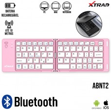 Teclado Bluetooth Dobrável XD-618 Xtrad - Rosa