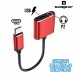 Cabo Adaptador Tipo C x Fone e Carregamento SX-ZJ7 Sumexr - Vermelho