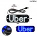 Placa LED Luminosa Uber 19x6,5cm USB KA-1129 Kapbom - Azul