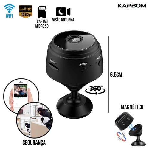 Câmera Wi-Fi HD GT 360° com Visão Noturna e App