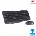 Kit Teclado + Mouse sem Fio K-W10BK C3 Tech - Preto