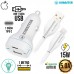Kit Carregador Veicular 15W Tipo C + USB + Cabo Lightning 1m CV206UL Kimaster - Branco