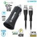 Kit Carregador Veicular Turbo 40W Tipo C + USB + Cabo Tipo C 1m CV209CC Kimaster - Preto