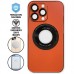 Capa iPhone 14 Pro - Vidro Metallic Magsafe Orange