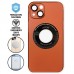 Capa iPhone 14 - Vidro Metallic Magsafe Orange