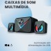 Caixa De Som Multimídia 11W RGB 2.1 Canais KP-RO821 Knup - Preta