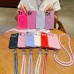 Capa iPhone 15 Pro - Glitter Magsafe com Cordão Cinza